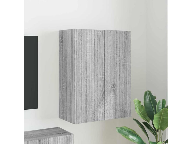  Meuble tv - banc tv - meuble de rangement mural 59,5 x 31 x 80 cm gris sonoma bois d'ingénierie  - Conforama B