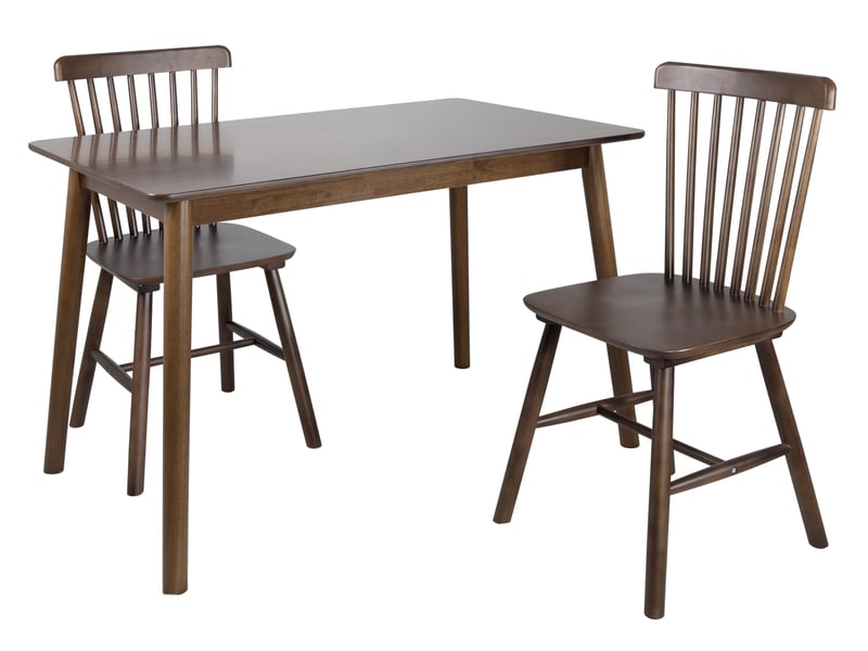 Lot de 2 chaises bistrot mona en bois massif d’hévéa finition bois foncé 432-MONA - Conforama E