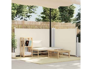 Auvent latéral rétractable, store latéral crème 100x600 cm