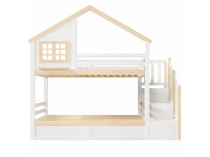 Lit cabane 90x200 cm <strong></strong>  <strong></strong> coloris bicolore