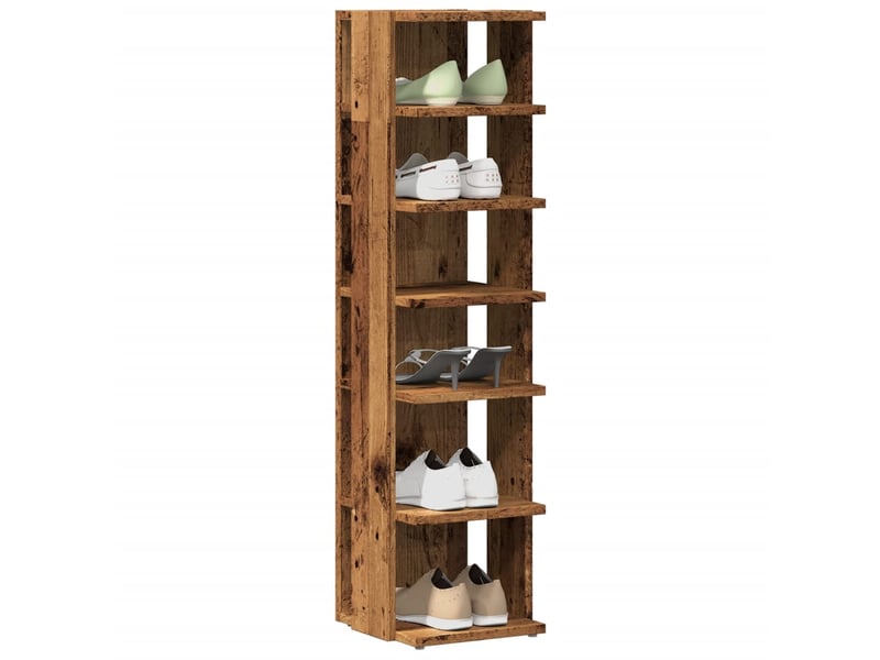  Meuble à chaussure, armoire à chaussures vieux bois 28x27x102 cm bois d'ingénierie  - Conforama B