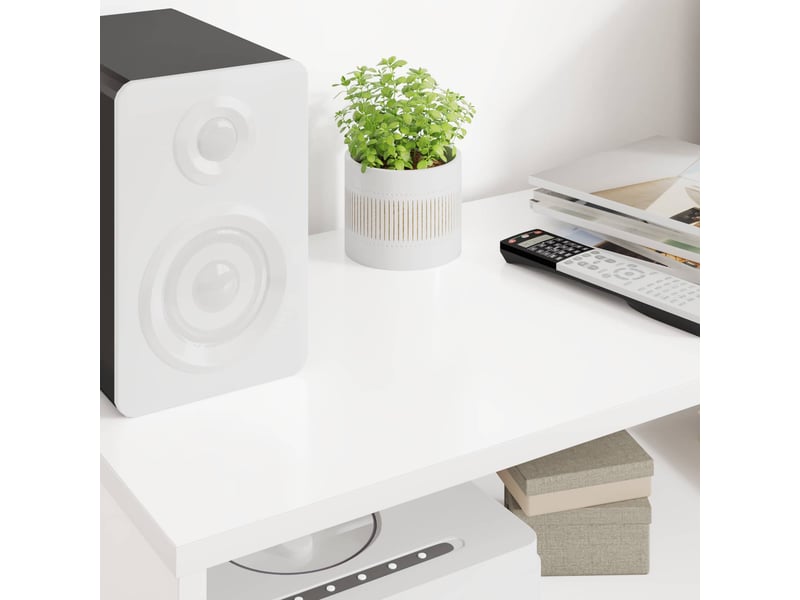  Meuble tv - banc tv - meuble de rangement 80 x 35 x 40 cm blanc bois d'ingénierie  - Conforama D