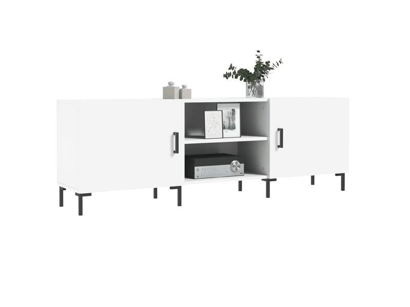  Meuble tv - banc tv - meuble de rangement blanc 150x30x50 cm bois d'ingénierie  - Conforama C