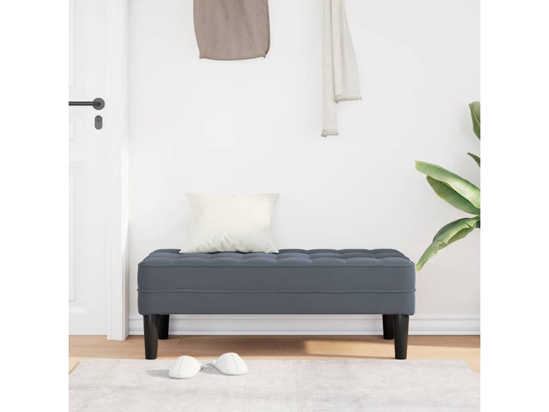  Banc chambre, banc de lit gris foncé 113x57x39 cm velours  - Conforama C