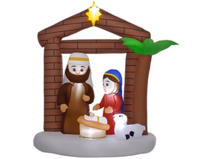 Décoration de noël gonflable avec lumières led et pompe de gonflage pour usage extérieur, 150 x 90 x 185 cm, multicolore
