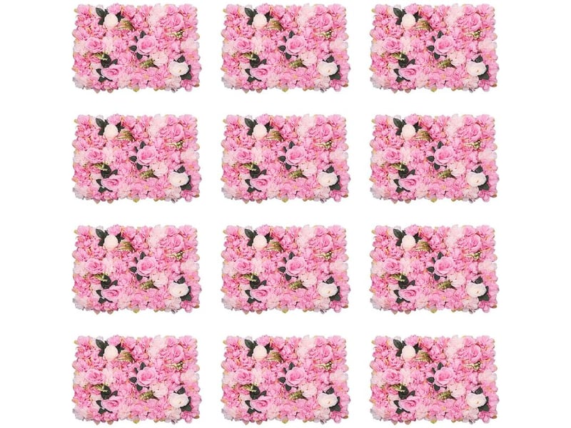  12x mur de fleurs artificielles mur de roses diy mariage rue décor floral  - Conforama E