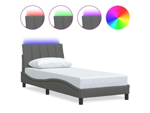 Lit simple 80x200 cm    coloris gris
