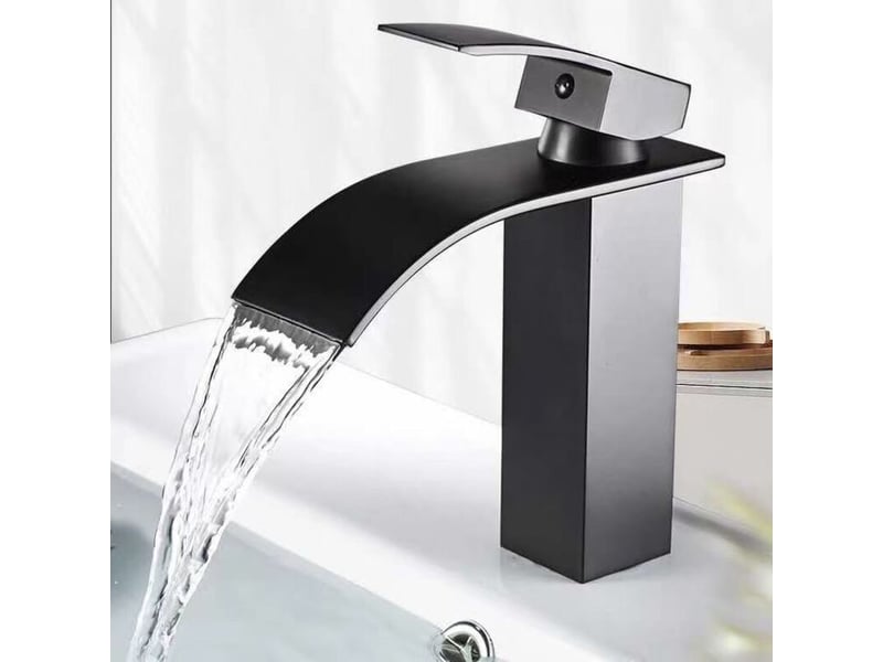  Robinet cascade laqué noir, évier de comptoir chaudfroid, armoire salle de bain, monotrou, lavabo, mitigeur, laiton SZPB305352JJZJ - Conforama C
