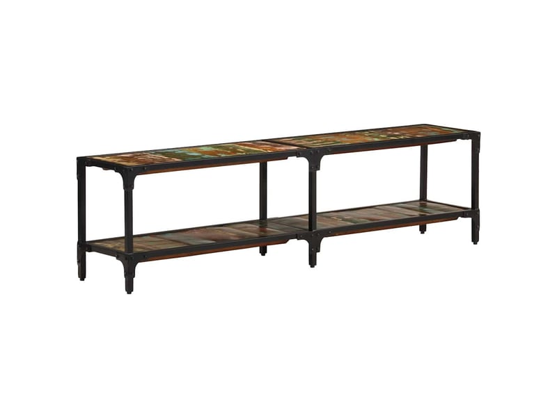  Meuble tv - banc tv - meuble de rangement 150x30x41 cm bois massif de récupération  - Conforama C