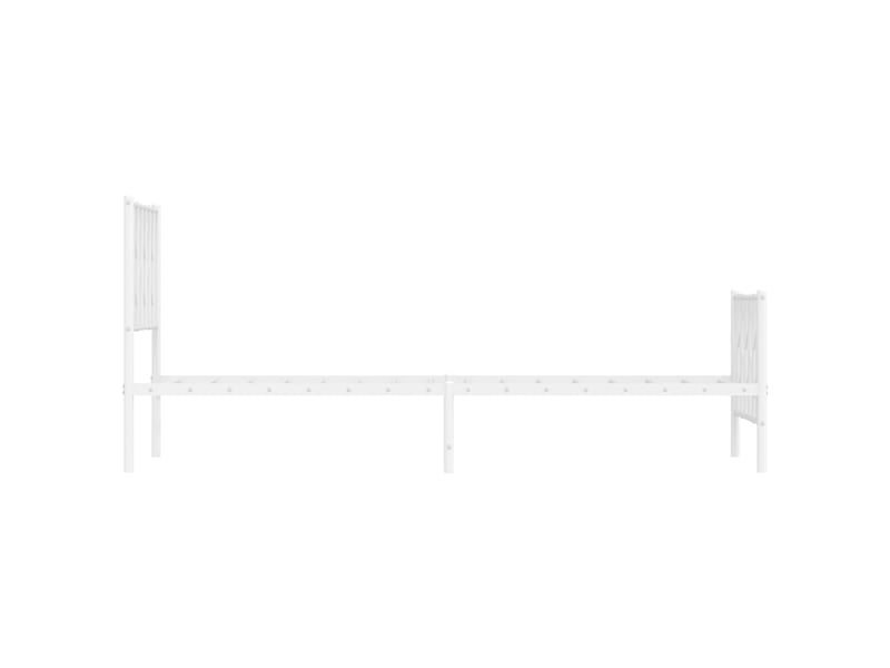  Lit simple- lit adulte -  cadre de lit métal sans matelas avec pied de lit blanc 80x200cm  - Conforama D
