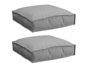 Lot de 2 coussins pour chaise, coussins d'extérieur tissu oxford gris 40 x 40 x 8 cm cf50046