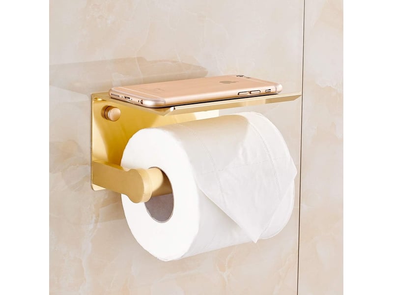 Porte-rouleau de toilette mural - support pour papier hygiénique avec étui rangement - Conforama C