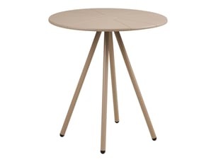 Table de jardin ø70cm plateau en polypropylène pieds en métal beige  - mazaline