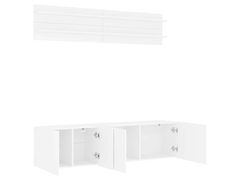  Unités murales tv 6 pcs blanc bois d'ingénierie  - Conforama D