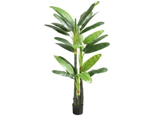 Bananier artificiel, plante factice à 18 feuilles, 180 cm, vert