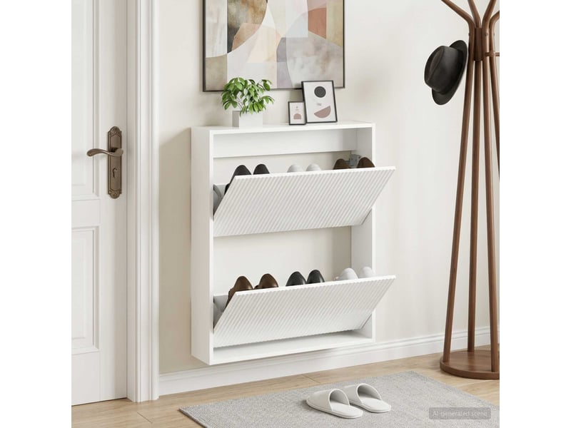  Meuble à chaussures mural, armoire à chaussures arnhem 71x17x86 cm shl6728  - Conforama B