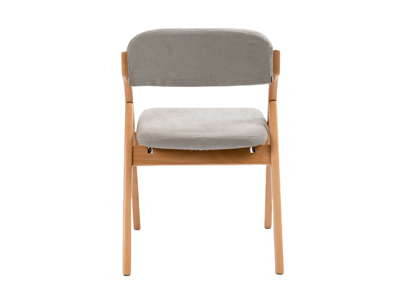  Lot de 2 chaises de salle à manger pliantes en bois massif et tissu gris W3050P241819 - Conforama A