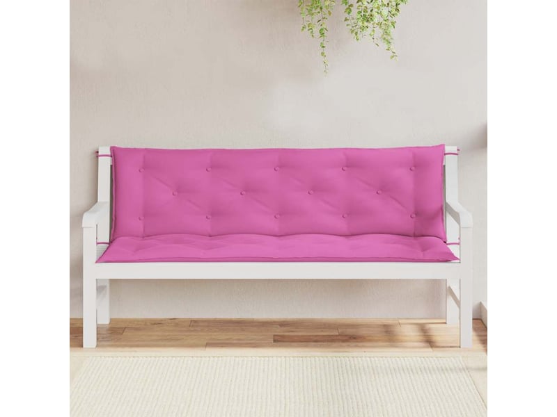  Lot de 2 coussins de banc de jardin, coussins d'assise rose 150x50x7 cm tissu cf58683  - Conforama C