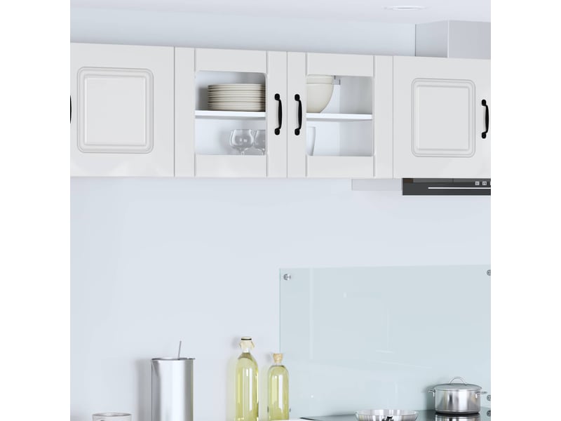  Meuble mural de cuisine, cabinet en verre mural blanc brillant 80x31x40cm shl2939  - Conforama B