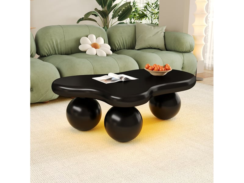  Table basse forme nuage 95x62,5x32 cm avec led 16 couleurs en mdf  - Conforama B