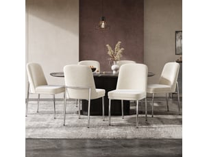 Lot de 6 chaises de salle à manger 42,5x53x82 cm – beige – velours et structure métallique chromée