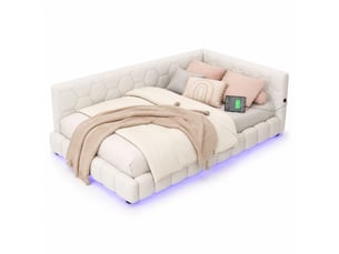 Lit banquette 90x200 cm STILVORA   coloris blanc