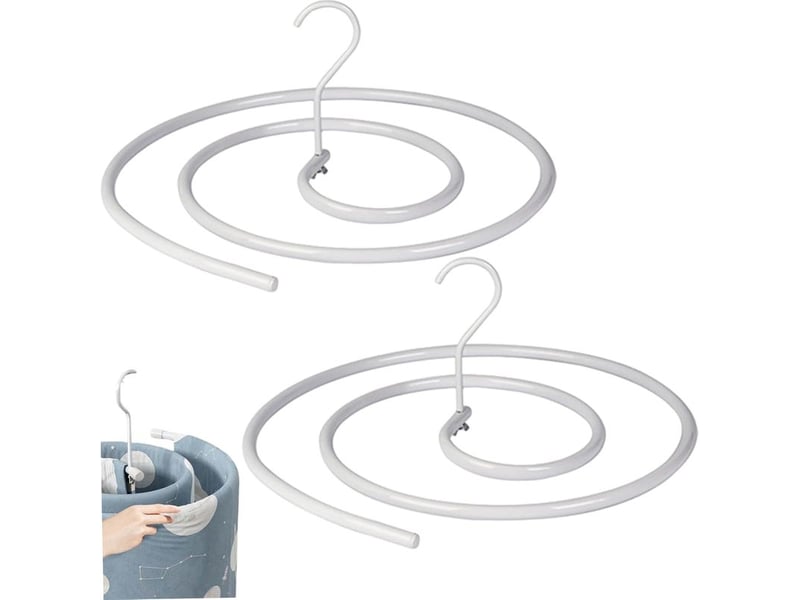  Lot de 2 cintres ronds en spirale pour draps, peu encombrants, pour couverture, en fer amovible, épais, pour drap de lit  - Conforama A