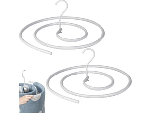 Lot de 2 cintres ronds en spirale pour draps, peu encombrants, pour couverture, en fer amovible, épais, pour drap de lit