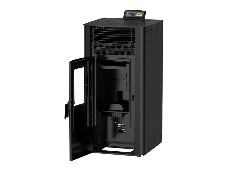  Poêle à granulés étanche emma 15 kw + télécommande - noir  - Conforama C