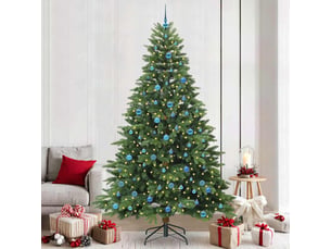 Sapin de noël artificiel, arbre de noël avec 300 led vert 240 cm pe et pvc shl7609