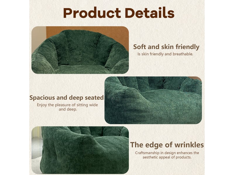  Pouf rond en flanelle vert T3800P467955 - Conforama D