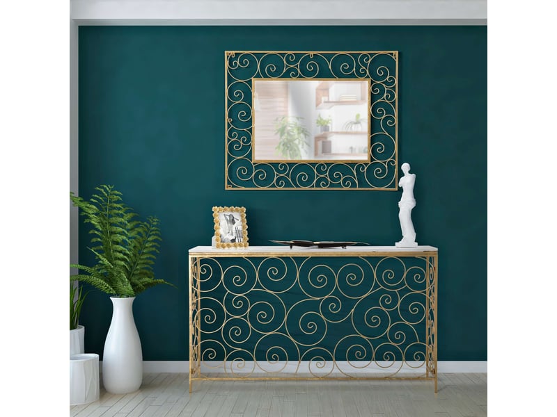  Console goris, un étagère, 140x36x82h cm blanc Goris - Conforama B