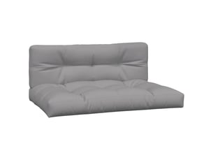 Lot de 2 coussins de palette, coussins de canapé gris tissu cf59537