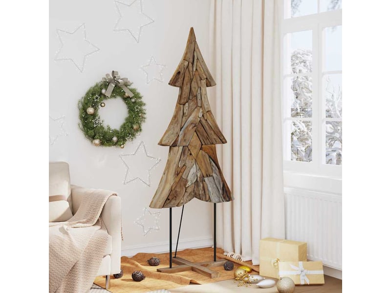  Sapin de noël, arbre de noël avec support marron 181,5 cm bois de teck solide  - Conforama B