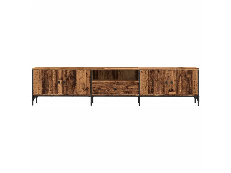  Meuble tv - banc tv - meuble de rangement avec tiroir vieux bois 200x25x44 cm bois d'ingénierie  - Conforama D