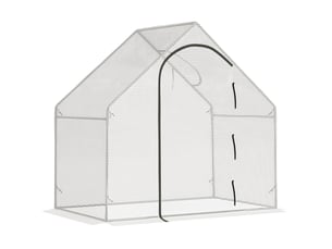 Serre de jardin 180x100x168 cm porte enroulable métal blanche