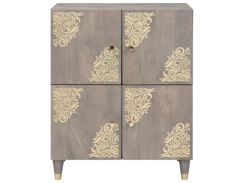  Buffet - bahut - meuble de rangement gris et or 60 x 33 x 75 cm bois de mangue massif  - Conforama D