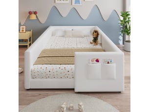 Lit simple 90x200 cm <strong></strong> <strong>evarich</strong> coloris blanc