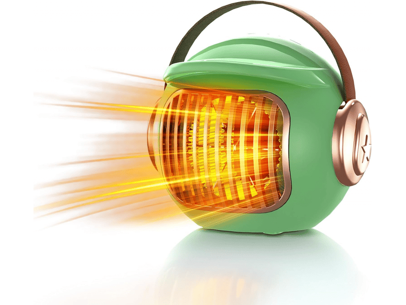 Chauffage portable avec protection contre la surchauffe et le basculement, chauffage rapide et silencieux en hiver, chambre à coucher, vert  - Conforama A