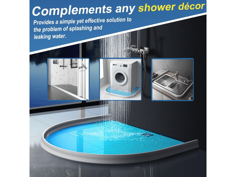  Seuil de douche pliable - 100 cm - barrière d'eau autocollante pour bord de douche - séparation sèche et humide pour comptoir de cuisine et évier  - Conforama C