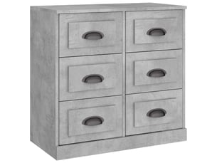 Buffet - bahut - meuble de rangement gris béton 70x35,5x67,5 cm bois d'ingénierie