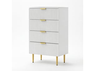 Commode 4 tiroir(s) BGSRYAO coloris blanc largeur 60 cm