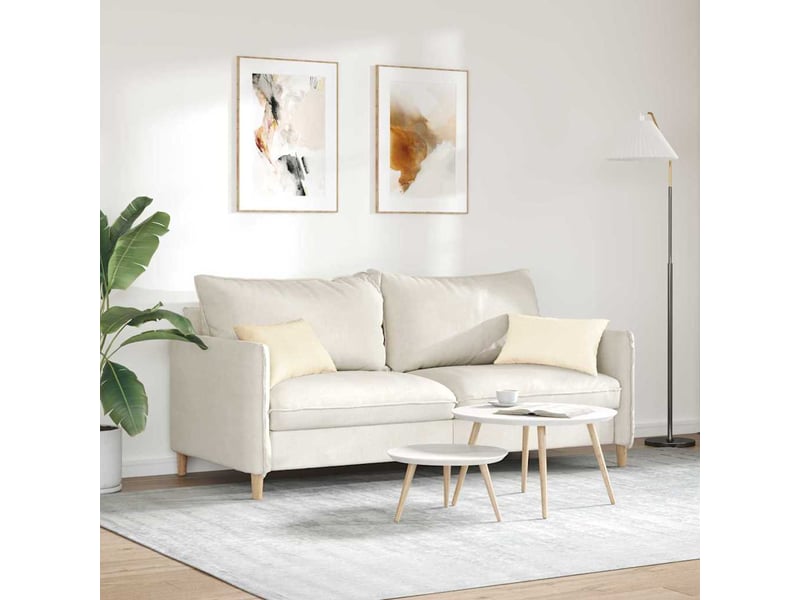  Lot de 2 coussins de canapé, coussins décoratifs crème 50 x 30 cm cf59045  - Conforama D