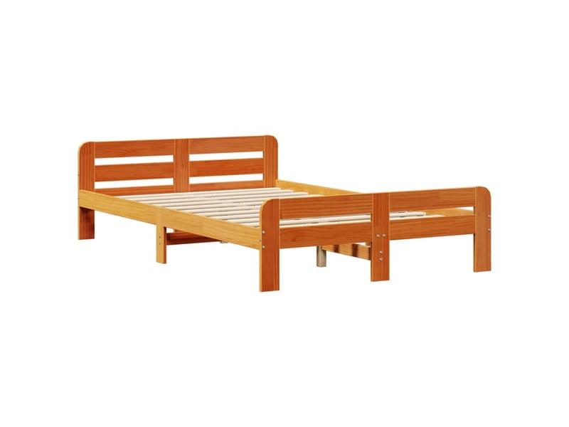  Lit double- lit adulte -  cadre de lit sans matelas  marron 135x190cm bois pin massif  - Conforama B
