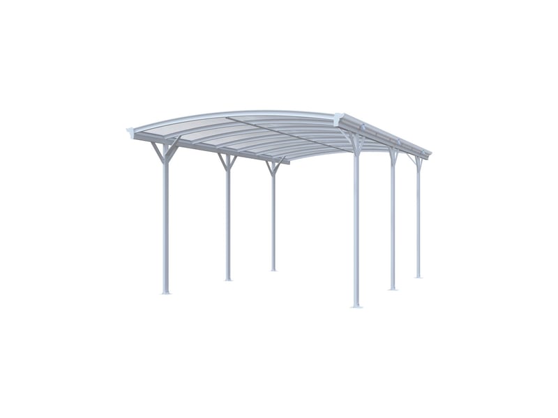  Carport de 15m² en aluminium blanc et polycarbonate - le mans 5x3m  - Conforama A