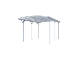Carport de 15m² en aluminium blanc et polycarbonate - le mans 5x3m