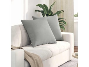 Lot de 2 coussins de canapé, coussins décoratifs tissu gris clair 80 x 80 cm cf58851