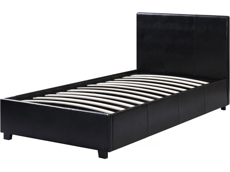 Lit avec coffre carla - 90 x 190 cm - noir  - Conforama A