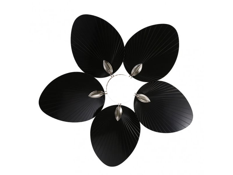  Ventilateur de plafond fabrilamp chaw dc nickelnoir 5 pales 132 cm 6 vitesses led 24 w télécommande 173291534 - Conforama E