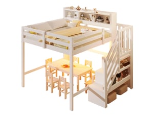 Lit mezzanine 140x200 cm    coloris blanc